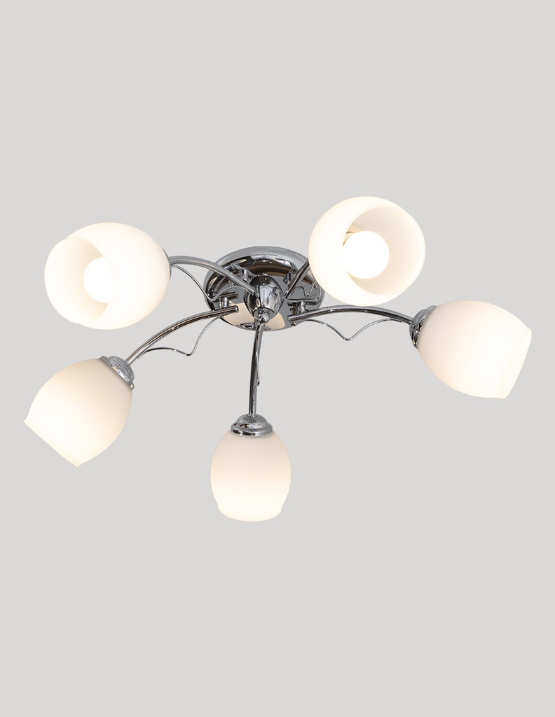 Lámpara de Techo Ike Lite Color Cromo 40 W E27 de 5 Luces