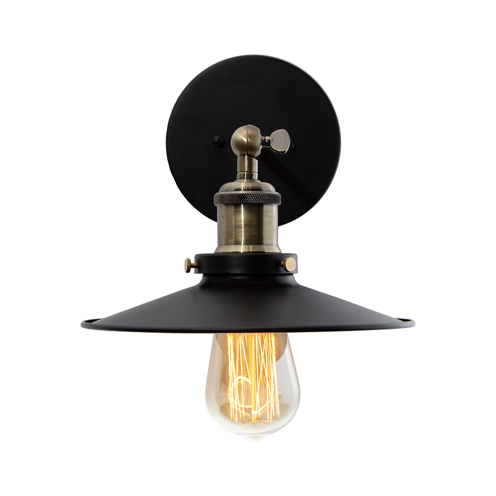 Aplique de Pared Designers Vintage Negro 60W E27 1 Luz