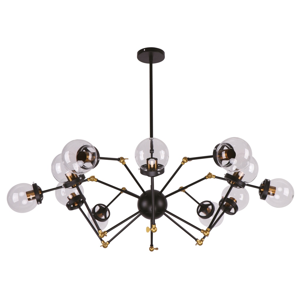 Lámpara de Techo Designers Color Negro 40 W E27 de 12 Luces
