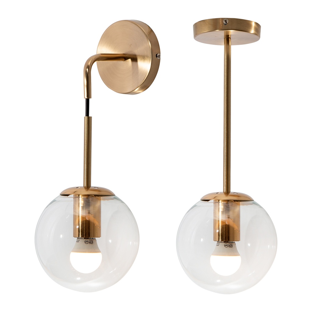 Lámpara Colgante Moderna Convertible Pared Bronce E27 1 Luz