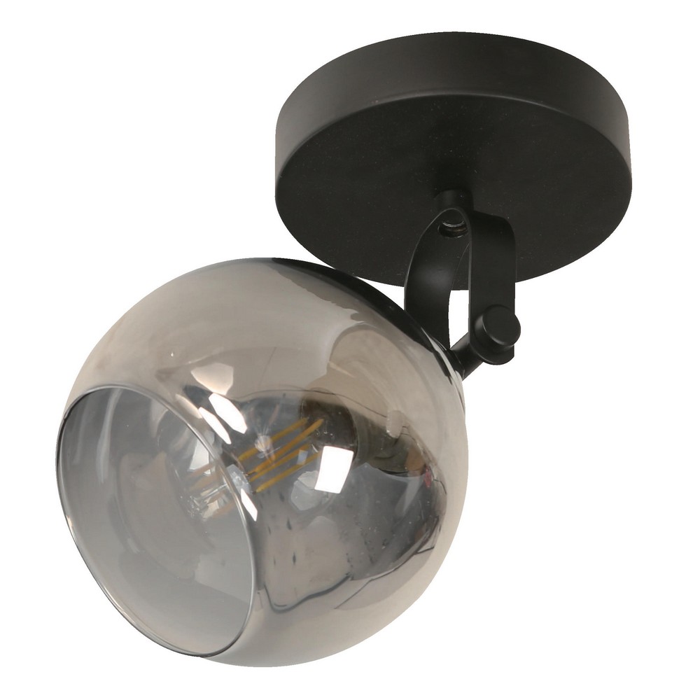 Lámpara de techo con acabado en negro y pantalla de vidrio 1 LUZ