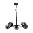 Lámpara Colgante Araña Negro Vidrio Ahumado 40w E27 5 Luces