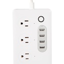 Barra multicontacto inteligente con 4 enchufes de electricidad y 4 USB