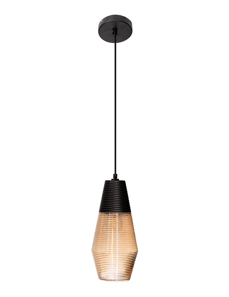 Lámpara Colgante Sleek Chic Negro E27 60w 1 Luz