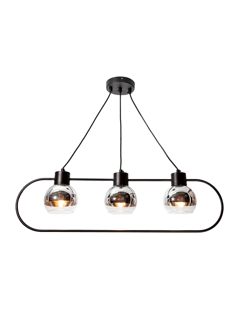 Lámpara colgante Modern Luxe negro E27 40w 3 luces