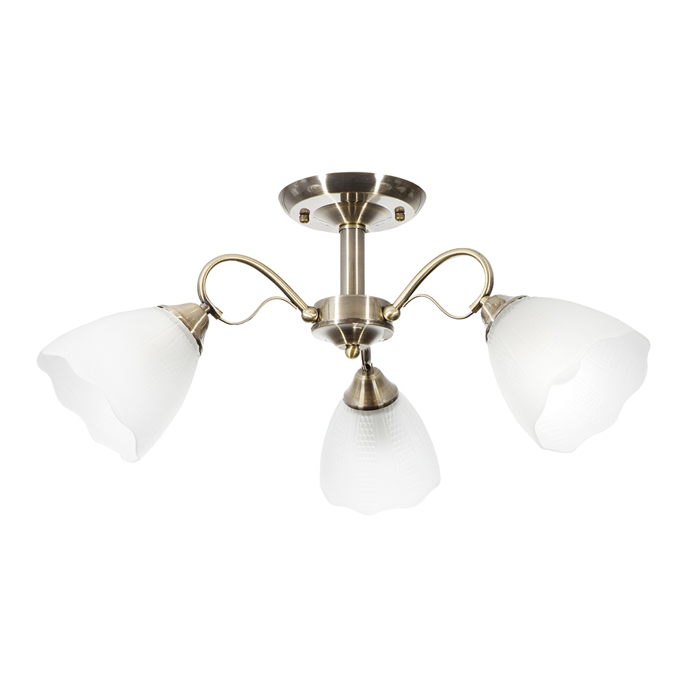 Lámpara de Techo Latón Antiguo Clásico E27 G45 40W 3 Luces