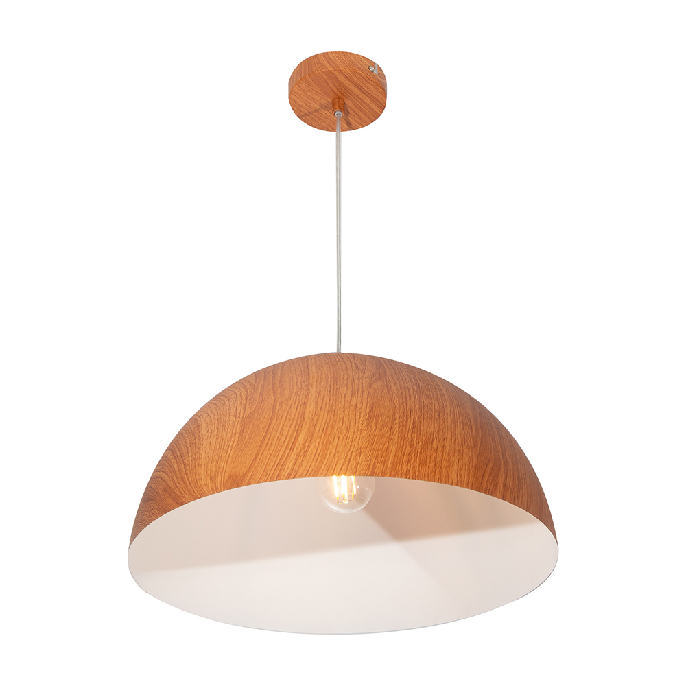 Lámpara Colgante Madera Oscuro E27 60w 1 Luz