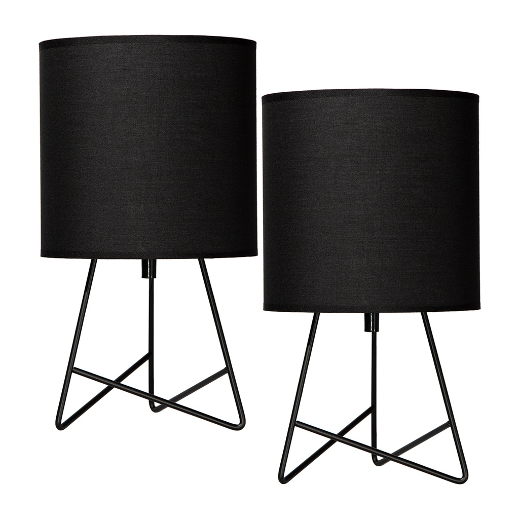 Lámpara de Mesa Moderno Negro 60w E27 1 Luz base de acero