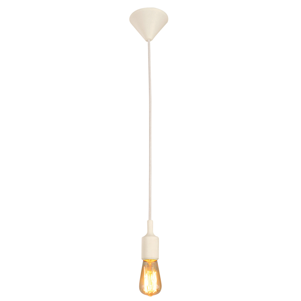 Lámpara Colgante Inlite con Foco Edison Color Blanco de 1 Luz