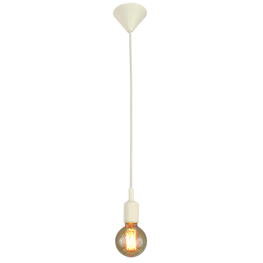 Lámpara Colgante Inlite Color Blanco Foco Edison de 1 Luz