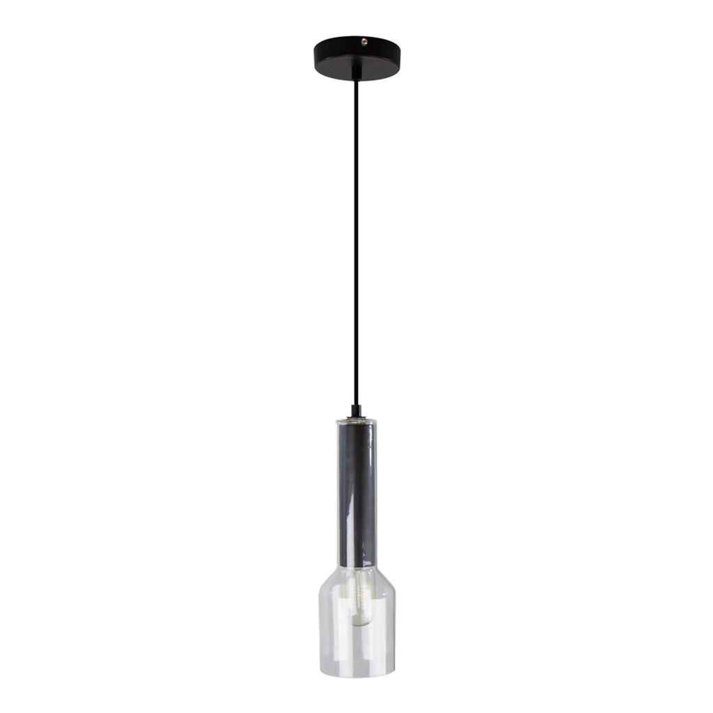 Lámpara Colgante Inlite Color Negro y Transparente de 1 Luz