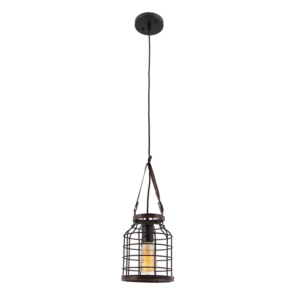 Lámpara Colgante Inlite Pantalla de Acero Color Negro de 1 Luz