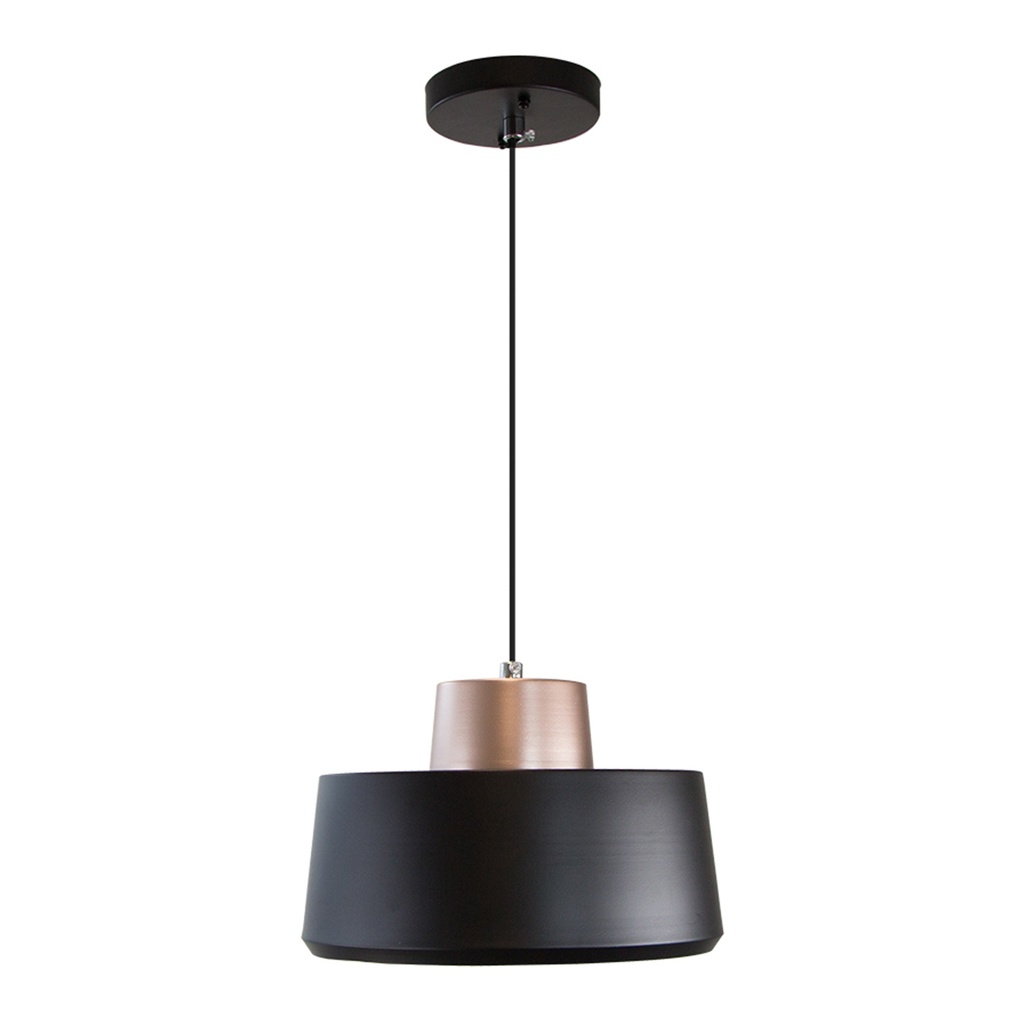Colgante Vintage Negro/blanco Mate Oro Rosado E27 60w 1 Luz