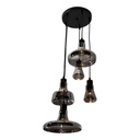 Lámpara Colgante Lumicentro Acabado Negro y Madera 11 W de 5 Luces