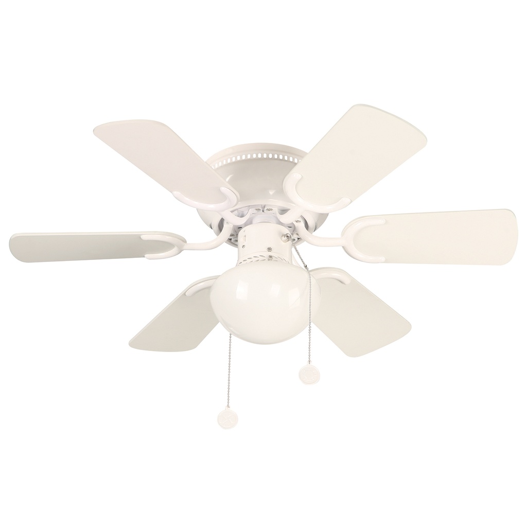 Ventilador De Techo Blanco / Madera 30  6 Aspas