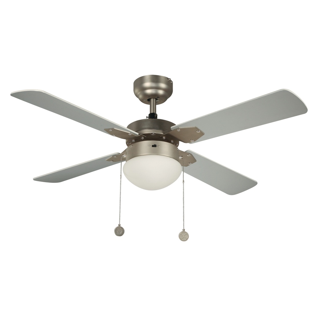 Ventilador Techo Gris Plata Aspas Blanco / Gris  42 Led