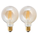 Foco Vintage Globo Ambar Filamento LED Luz Amarilla 3000K 7W G95 Filamento 2 set