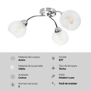 LAMPARA DE TECHO CROMADO 3L E27