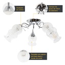 Lámpara de Techo Plata Cromo Clásico E27 40W 5 Luces