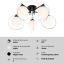 LAMPARA DE TECHO CROMADO 5L E27