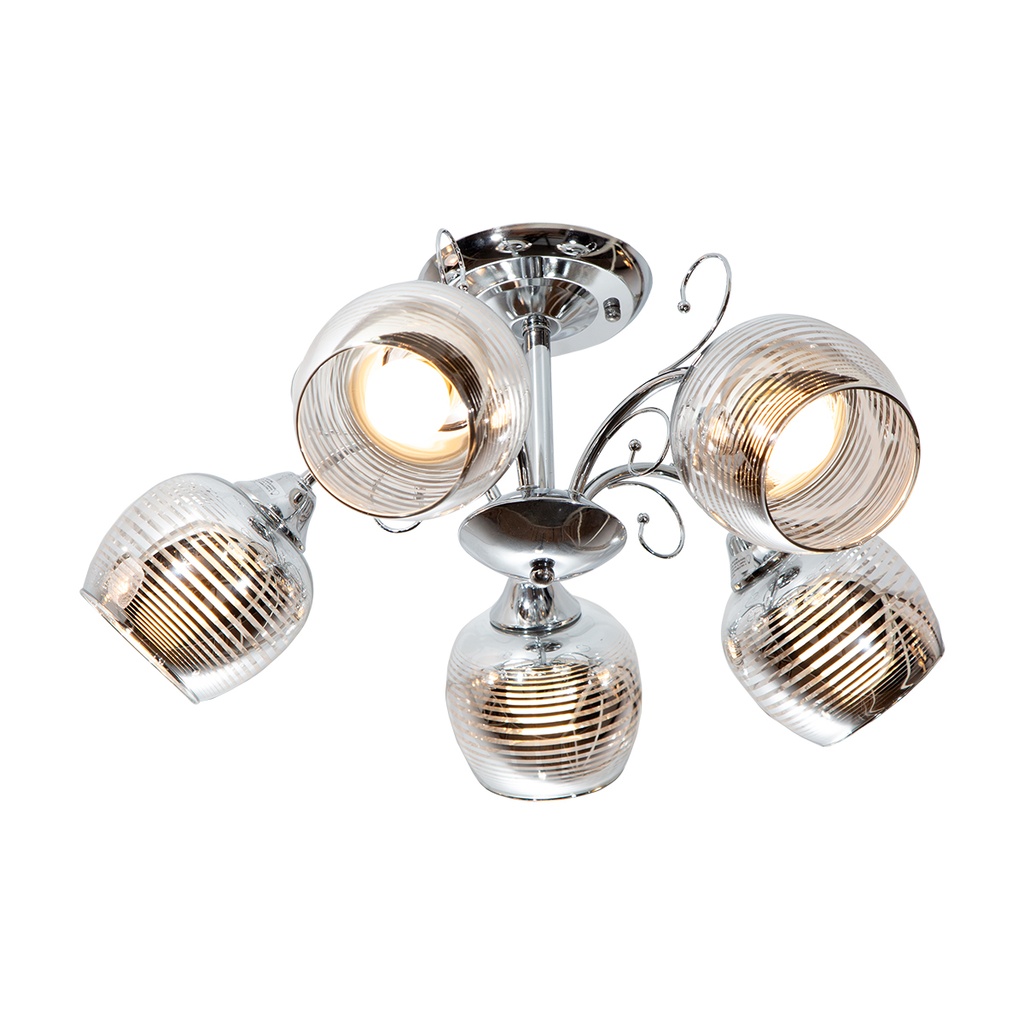 LAMPARA DE TECHO CROMO 5L E27