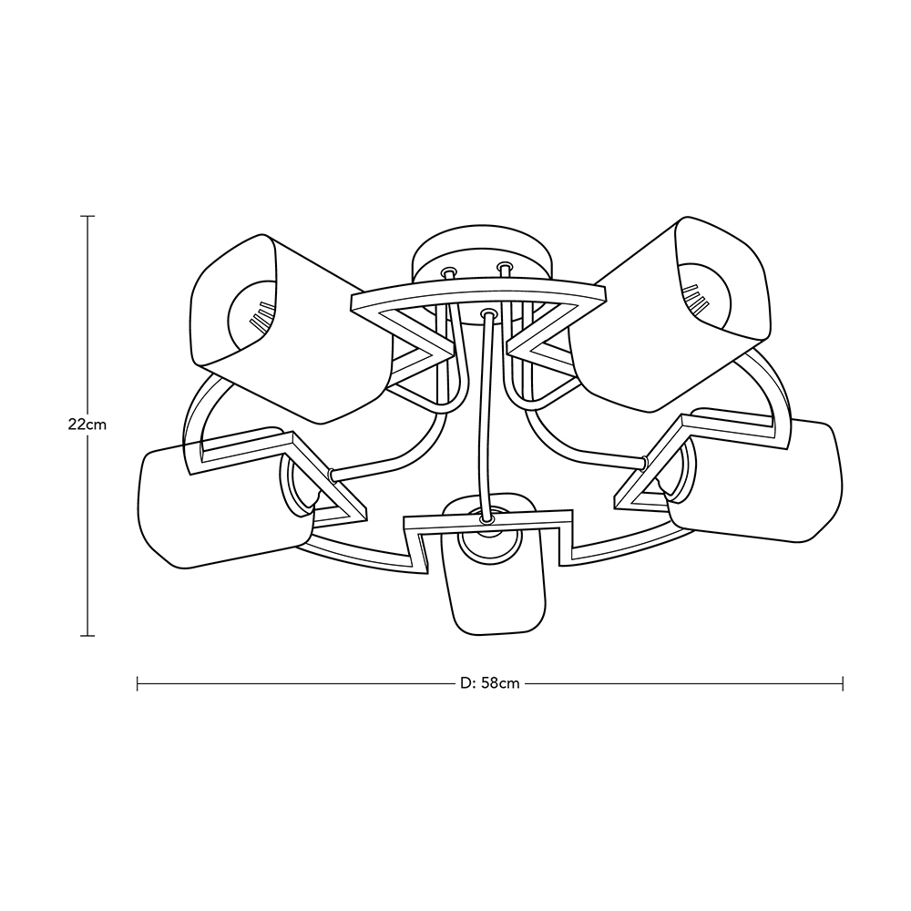 LAMPARA DE TECHO CROMO E27