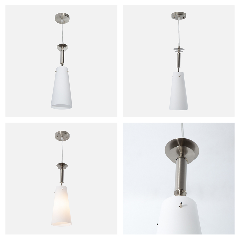 Lámpara de Techo Moderna Blanco y Níquel Satinado 60W E27 1 Luz