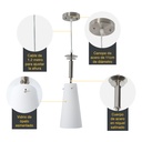 Lámpara de Techo Moderna Blanco y Níquel Satinado 60W E27 1 Luz