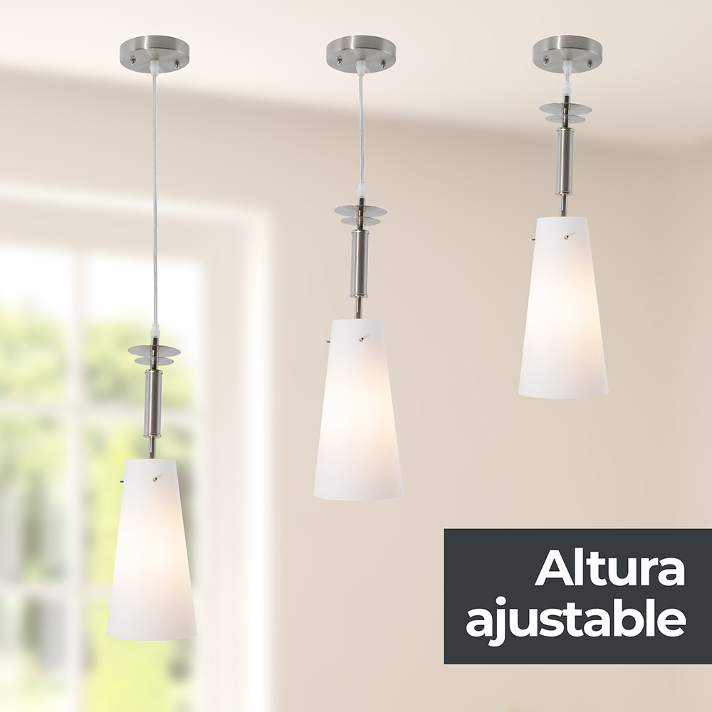Lámpara de Techo Moderna Blanco y Níquel Satinado 60W E27 1 Luz