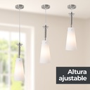 Lámpara de Techo Moderna Blanco y Níquel Satinado 60W E27 1 Luz