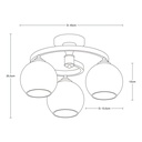 LAMPARA DE TECHO DE 3 LUZ DE 40W EN  METAL VIDRIO EN CHOCOLATE E27