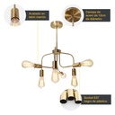 Lámpara Colgante Sputnik Latón G100 E27 40w 6 Luces