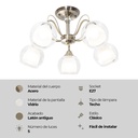LAMPARA DE TECHO LATON 5L E27