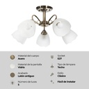 LAMPARA DE TECHO LATON 5L E27
