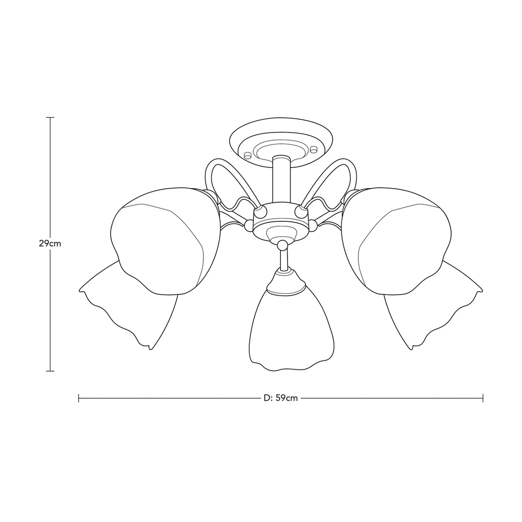 LAMPARA DE TECHO LATON 5L E27