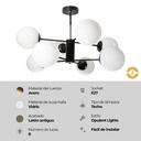 LAMPARA DE TECHO LATON 8L E27