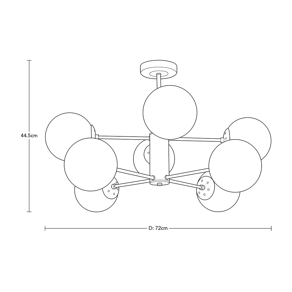 LAMPARA DE TECHO LATON 8L E27