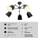 LAMPARA DE TECHO NEGRO 5L E27