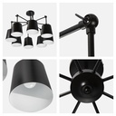 LAMPARA DE TECHO NEGRO 8L E27