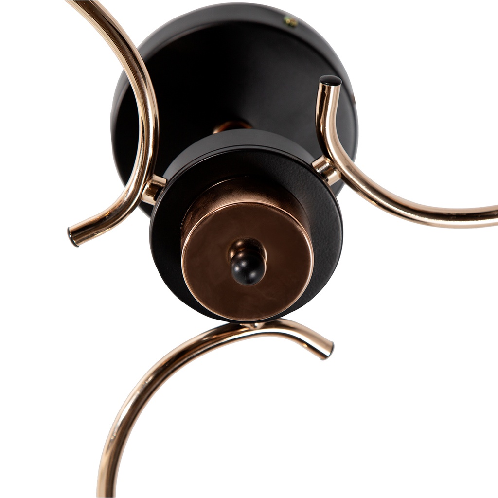 LAMPARA DE TECHO NEGRO Y DORADO 3L E27