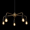 LAMPARA DE TECHO NEGRO Y DORADO 5L E27