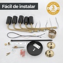 LAMPARA DE TECHO NEGRO Y DORADO 5L E27