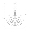 Candelabro de araña Noma Collection , 9 luces, niquel satinado 100W