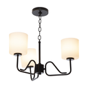 Lámpara de araña Tobin Collection moderna de 3 luces 100W, acabado negro mate