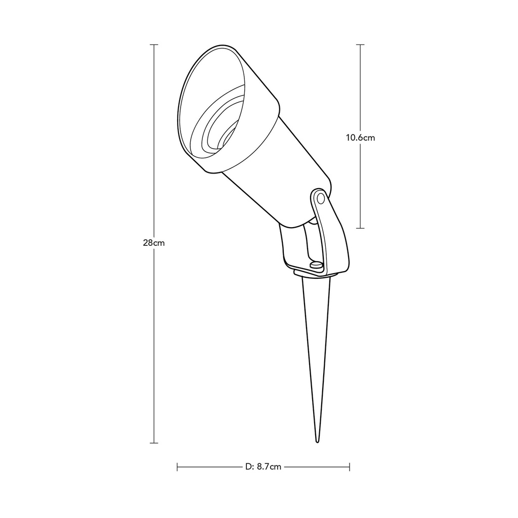 Estaca para Exterior LED Negro 7W 2 Piezas
