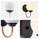 Aplique de Pared Moderno Negro y Bronce Dorado 40W E27 de 1 Luz