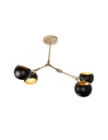 Lámpara de Techo, Negro y Dorado, 4 Luces, 40W, E27