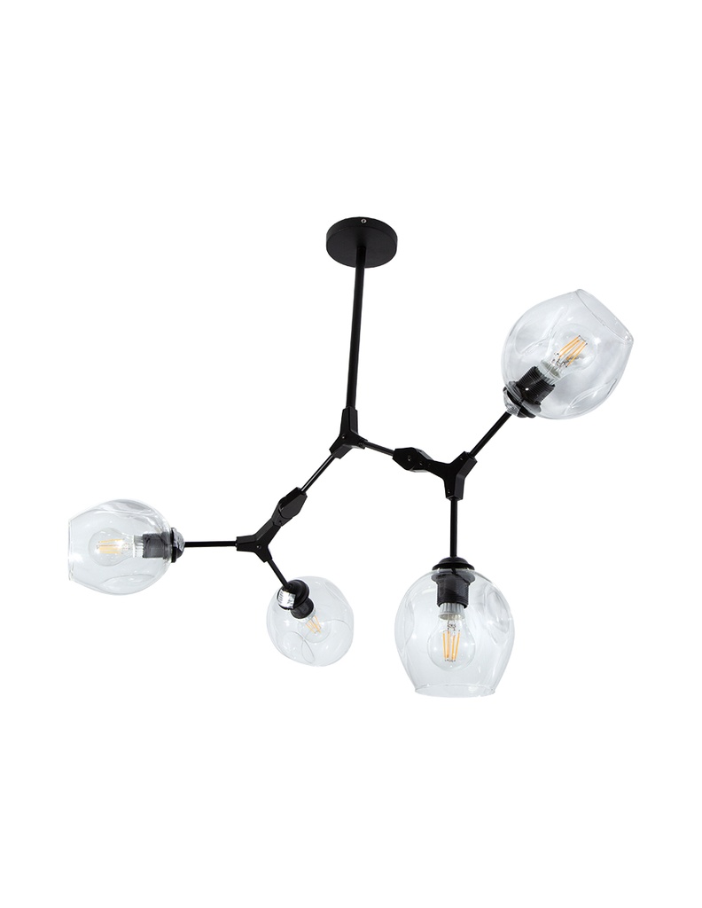 Lámpara de Techo Designers Negro 4 Luces 40W E27