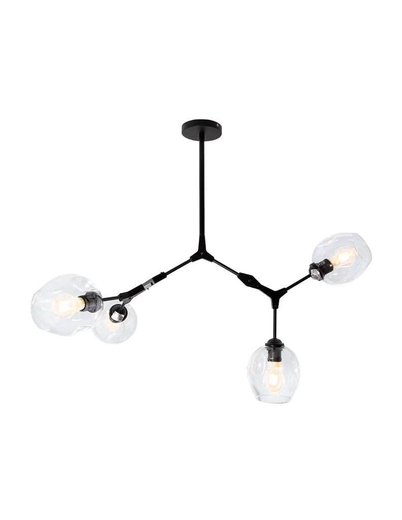 Lámpara de Techo Designers Negro 4 Luces 40W E27
