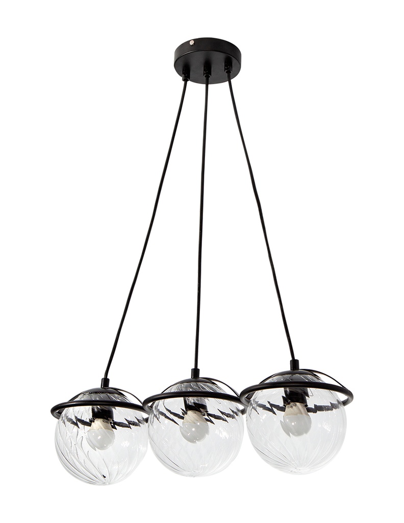 Lámpara Colgante Moderno Negro 40w E27 3 Luces
